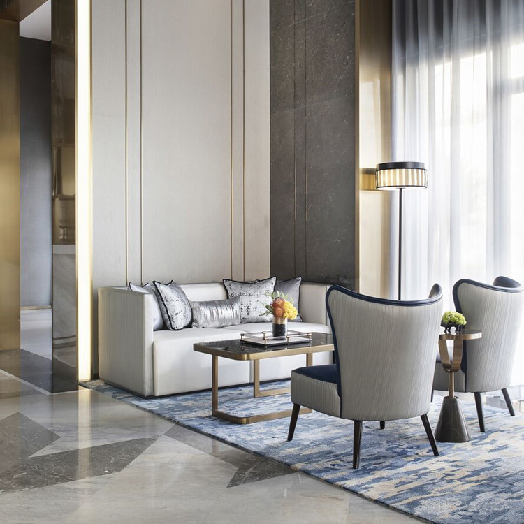 Sample House Display Center Negotiation Sofa Combination Brief Modern Double Trio Leather Art Reception Cassette Hotel Clubhouse Lobby Furniture