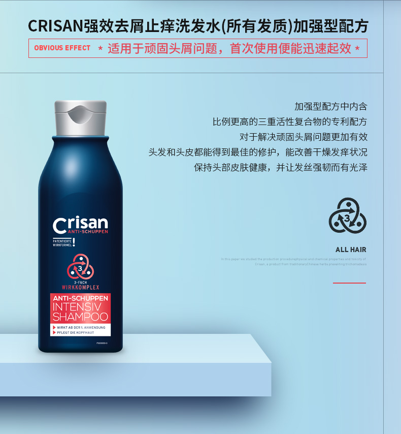 德国进口 Crisan 防脱去屑控油洗发水 250ml 图5