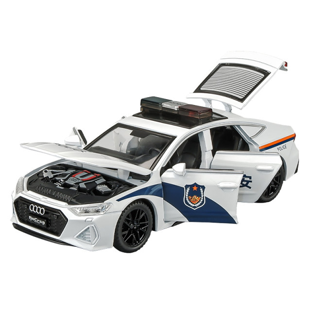 6-door alloy police car toy car children's large police car SWAT police car model ເດັກນ້ອຍອາຍຸ 3 ປີ