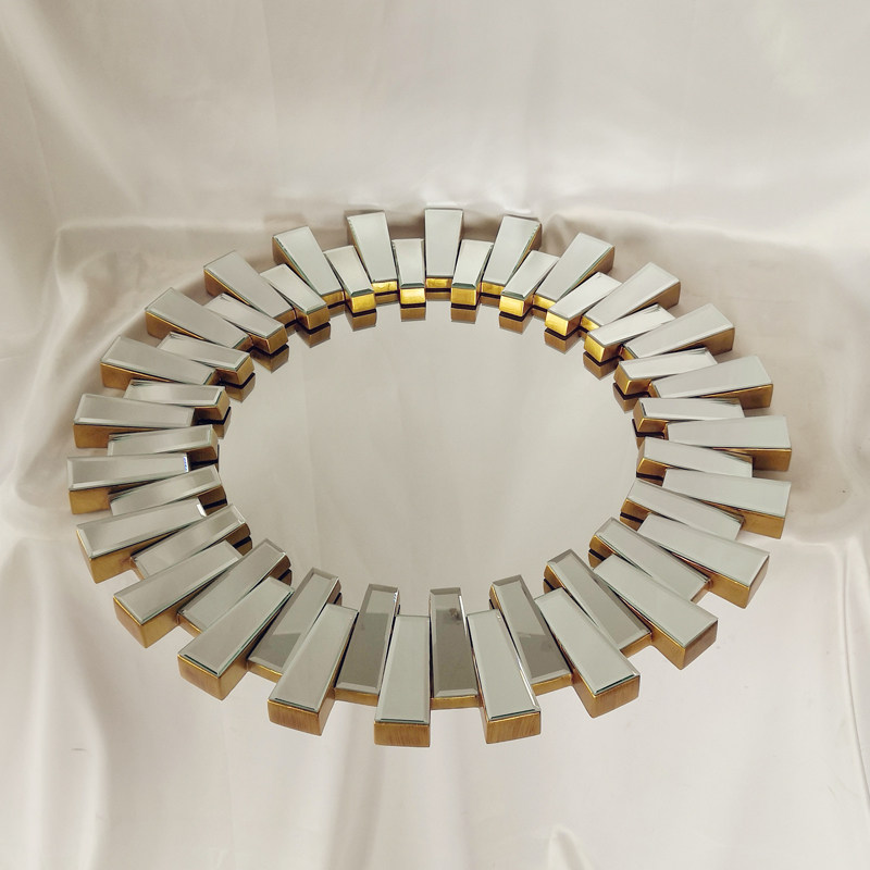 Декоративные зеркала 美式轻奢装饰镜玄关沙发背景墙壁挂镜化妆室浴室镜挂墙圆形镜子 Other