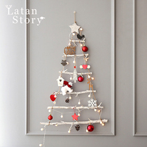 Christmas creative diy wood Christmas tree package diy manual material hanging decorative festival window scenes