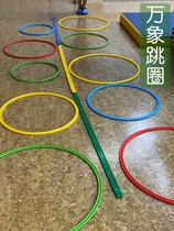Rainbow Jumping Circle Opening And Closing Jumping Circle Children Body Fitness Jumping Circle Kindergarten Fitness Training Sensation of Jumping House Plaid