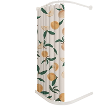Arched bath curtain suit free of perforated bathroom waterproof cloth magnetic suction water retaining wall hanging curtain toilet bath mildew-proof partition curtain