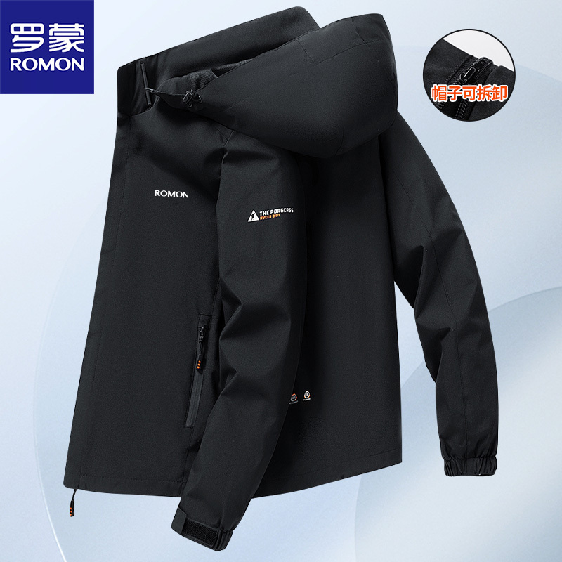 Romon Men's Jacket Autumn and Winter New Style Detachable Hood Windproof Outdoor Sports Casual Mountaineering Jacket Romon Men's Jacket Autumn and Winter New Style Detachable Hood Windproof Outdoor Sports Casual Mountaineering Jacket