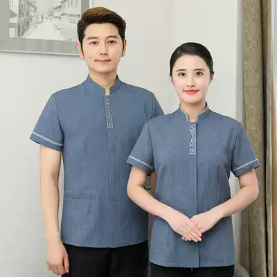 Cleaning overalls Summer short sleeve hotel hospital hotel property Teahouse aunt cleaning PA uniform half sleeve breathable