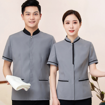 Cleaner work clothes summer half-sleeve community property sanitation cleaner aunt cleaning clothing short sleeve summer wear large size