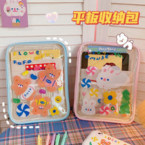 Cute PVC waterproof transparent tablet 11-inch tablet phone protective cover backpack liner stationery storage bag