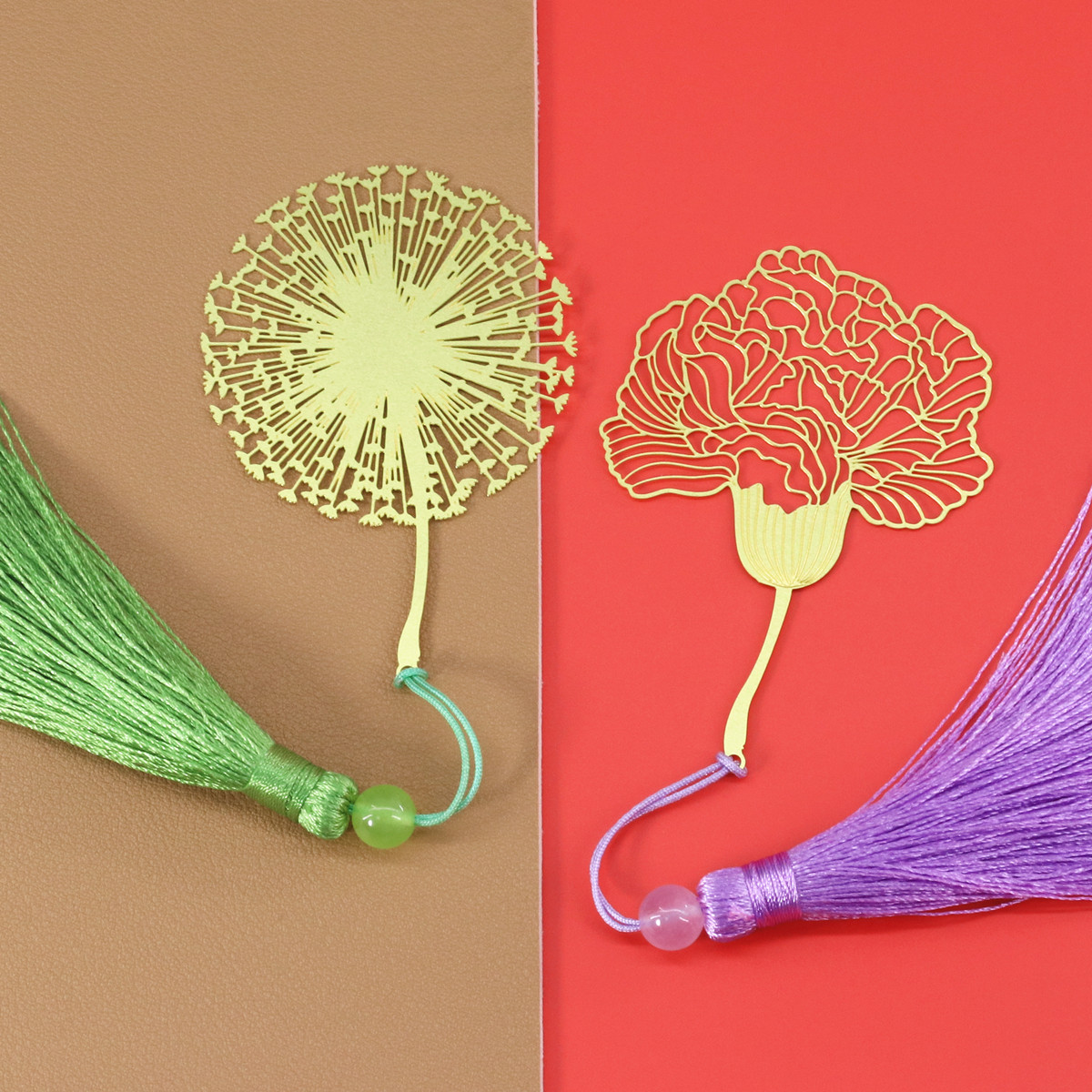 Rose Gold Sunflower Carnation Brass Art Fresh Stream Subookmark Ancient Wind Hollowed-out Floral Fancy Bookmark Sending Classmates Holiday Gifts-Taobao