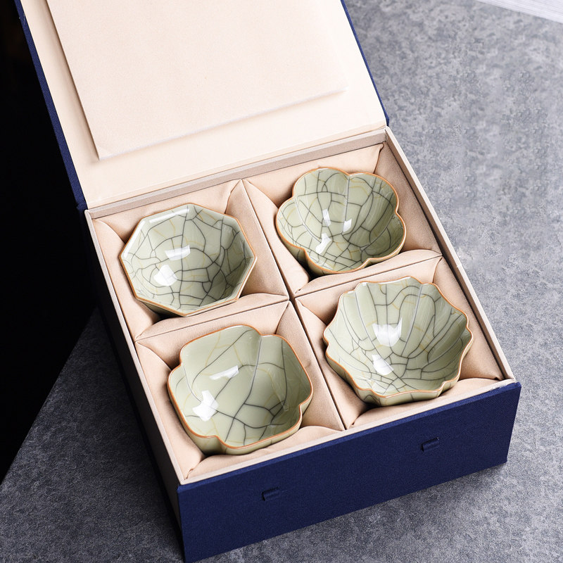 Dragon Quanqing Porcelain Pure Handmade Master's Cup Pass of the Gothic Kilo Kiln Single Cup Big Number Gong Fu Tea Built of Tea Tea Iced Tea Bowl of Ice Cracked Tea Bowl