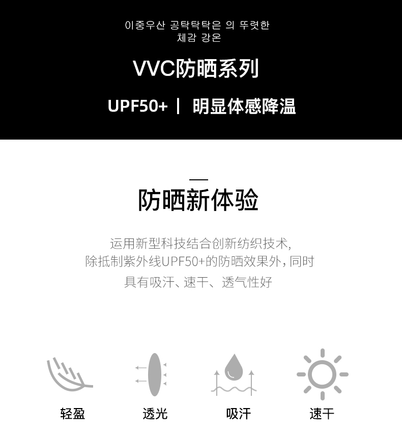 韩国 VVC UPF 50+防晒 夏季长款薄冰丝袖套 图2