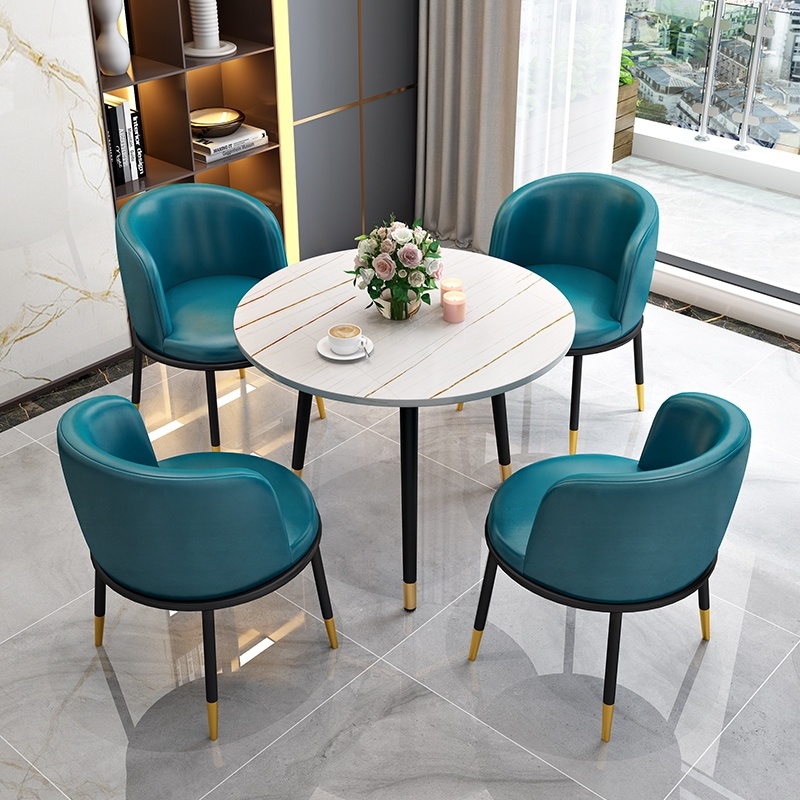 Coffee shop sample house display center net red reception desk and chair combination balcony dining table shop workbench furniture conference room