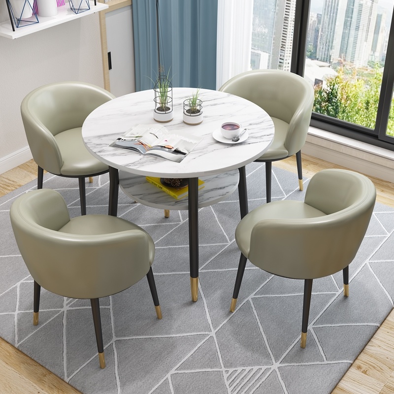 4s reception studio small round table and chair combination balcony hotel one table and four chairs front desk simple hotel club