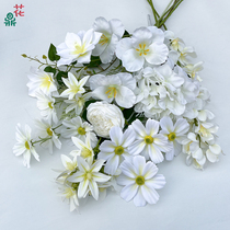 2024 New white ensemble Eurostyle Wedding Yingbin Area Flower Arrangement Simulation Flowers T Road Leading Arrangement Decorate Silk Flowers
