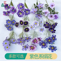 2024 New Purple Wedding Hall Road Guide Flower Arrangement Artificial Flowers Modern Hotel Welcome Area Landscaping Artificial Flowers
