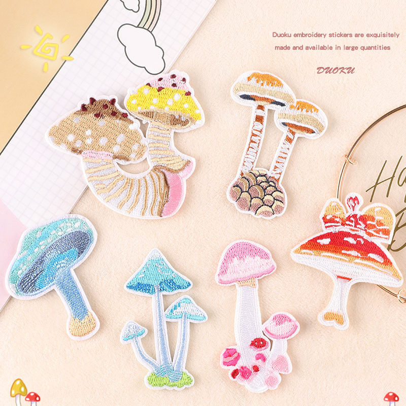 Cartoon Colorful Mushroom Clothing Decorative Patch Applique Embroider Red Umbrella Hot Melt Glue Blue Mushroom Picking Mushroom Clothing Patch Cartoon Colorful Mushroom Clothing Decorative Patch Applique Embroider Red Umbrella Hot Melt Glue Blue Mushroom Picking Mushroom Clothing Patch
