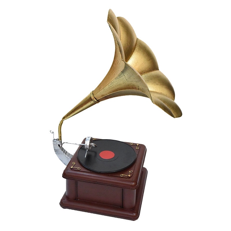 Trang trí nhà American Gramophone Phòng khách Retro Châu Âu hoài cổ Đạo cụ TV Tủ rượu Tủ trang trí - Máy hát