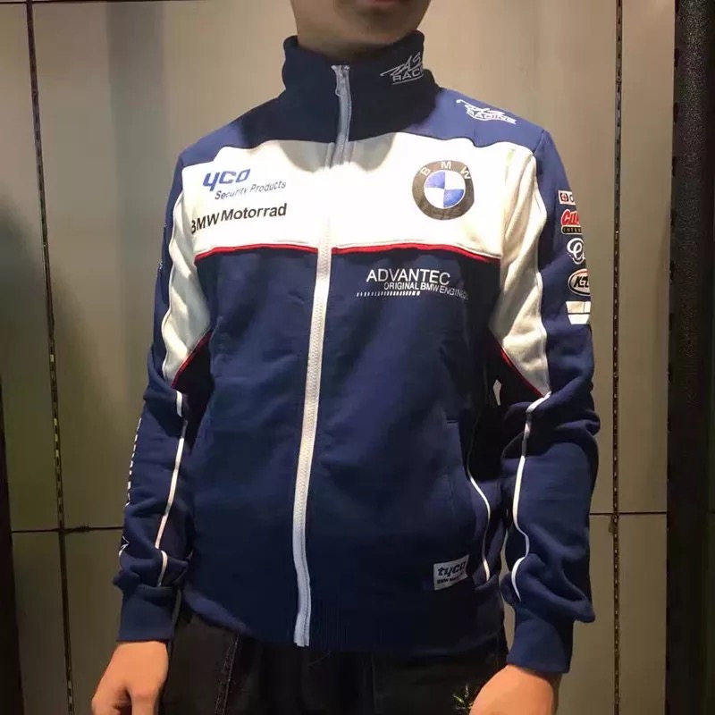 2017 Baoma motorcycle racing motorcycle suit printed cotton zipper hooded sweater casual jacket