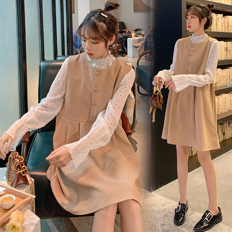 Pregnant women spring suit fashion Yangtze pregnant women's clothing in spring two sets of pregnant women's dress middle-long-plate coat autumn