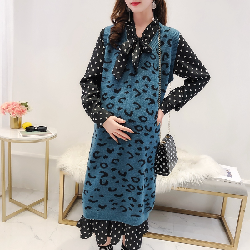 Pregnancy Woman Dress Spring Loaded Suit Fashion style Two sets of small Fragrant Wind Knit Foreign Dress Lady Autumn Winter sweater Hooded Sweater