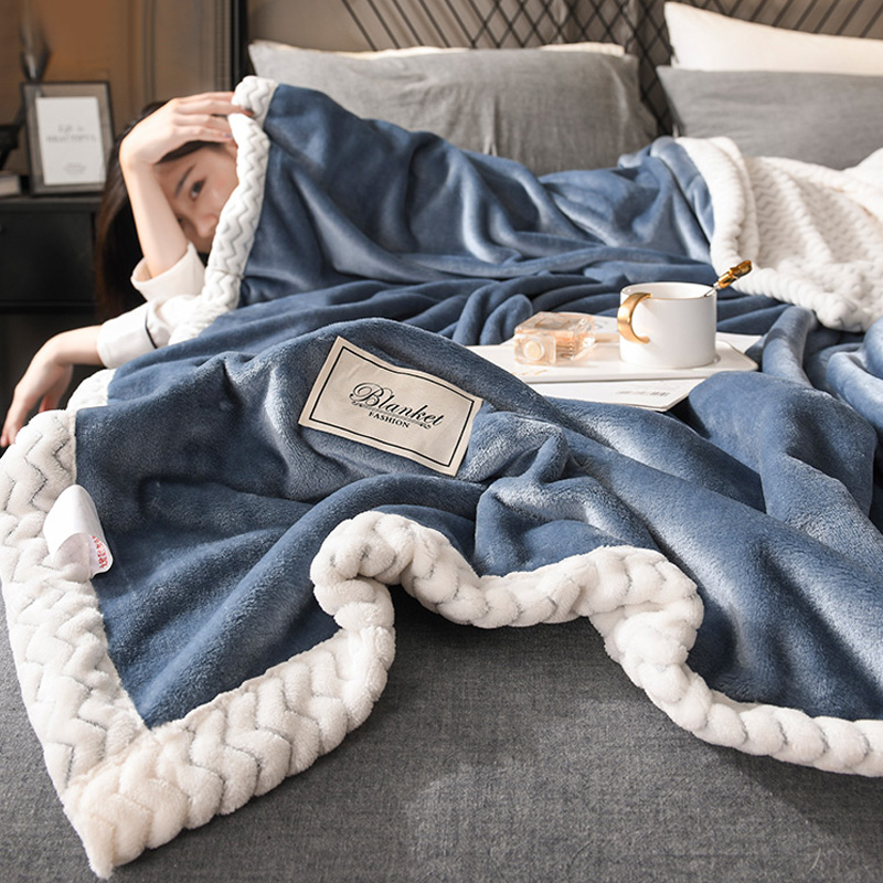 New blanket spring and autumn coral fleece warm blanket nap break flannel small sofa cover blanket new bed quilt sheet