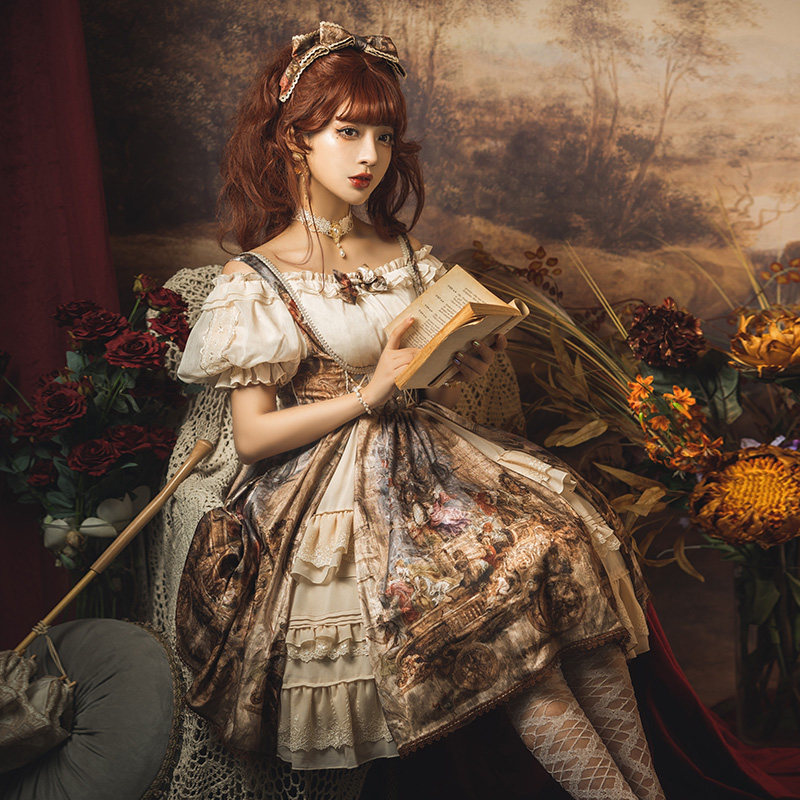 🌸宫廷风情，樱洛芙油画柄LO裙🌸 ——优雅演绎cla风经典-lolita洛丽塔-淘宝好物网