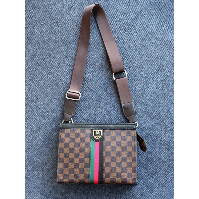 Dayinwang Prada Collaboration 2026 New Crossbody Bag Men's Plaid Trendy Bag Men's Handbag Women's Bag