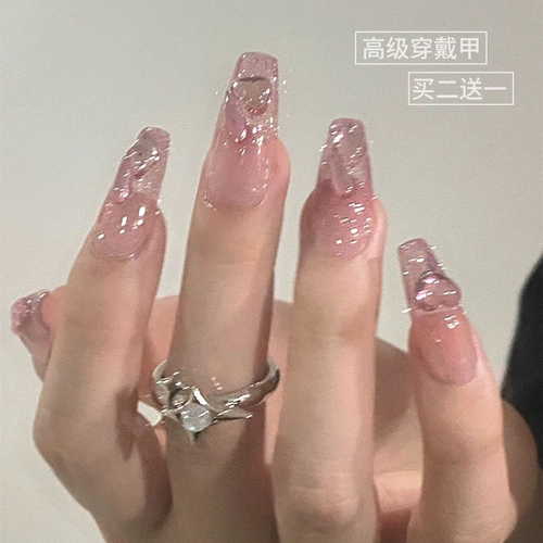 Демисезонные короткие наклейки для ногтей для маникюра для ногтей, 2025 года, изысканный стиль, готовый продукт