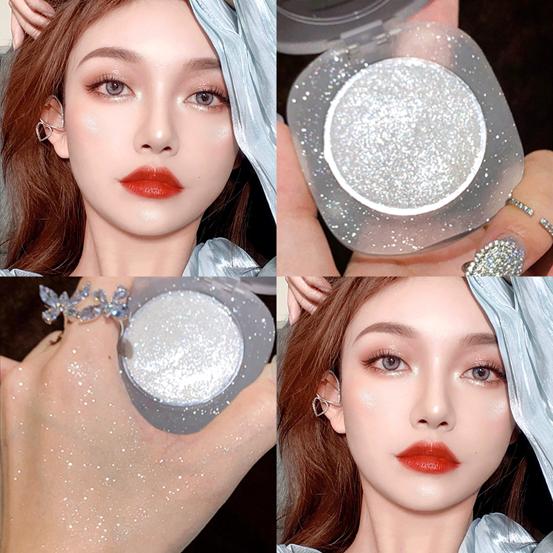 High light repair pan flash powder ginger fine shiny diamond eye corner face Tired nose and shadow three-in-one popsnet red body