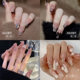 Летние короткие полупрозрачные наклейки для ногтей для маникюра для ногтей, готовый продукт, коллекция 2022, новая коллекция, средней длины, французский стиль