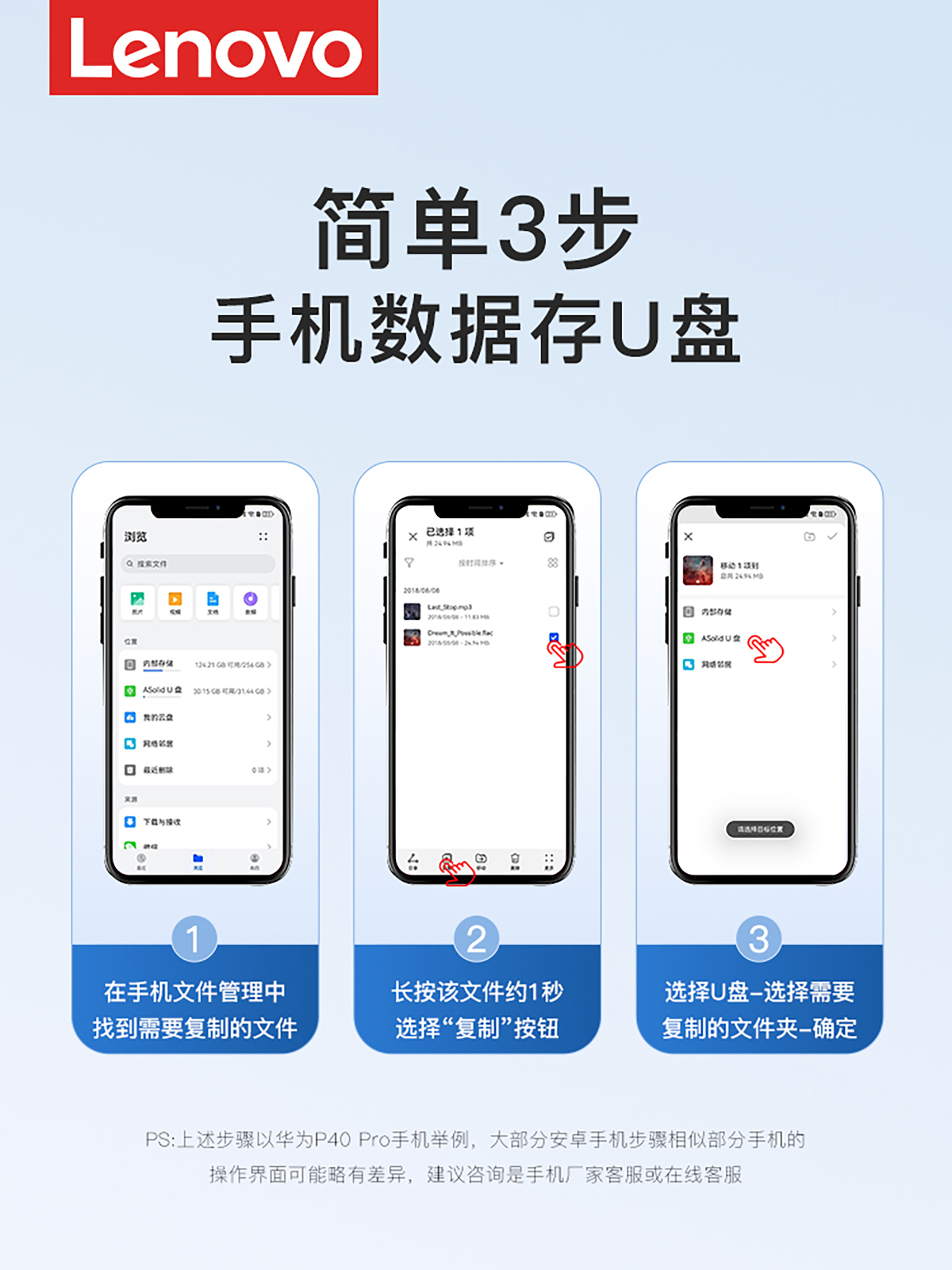 Lenovo Mobile Phone USB Type-C Dual-Interface Computer Dual-Use Compatible with Apple 512Gb Large-Capacity Dual-Head USB Flash Drive