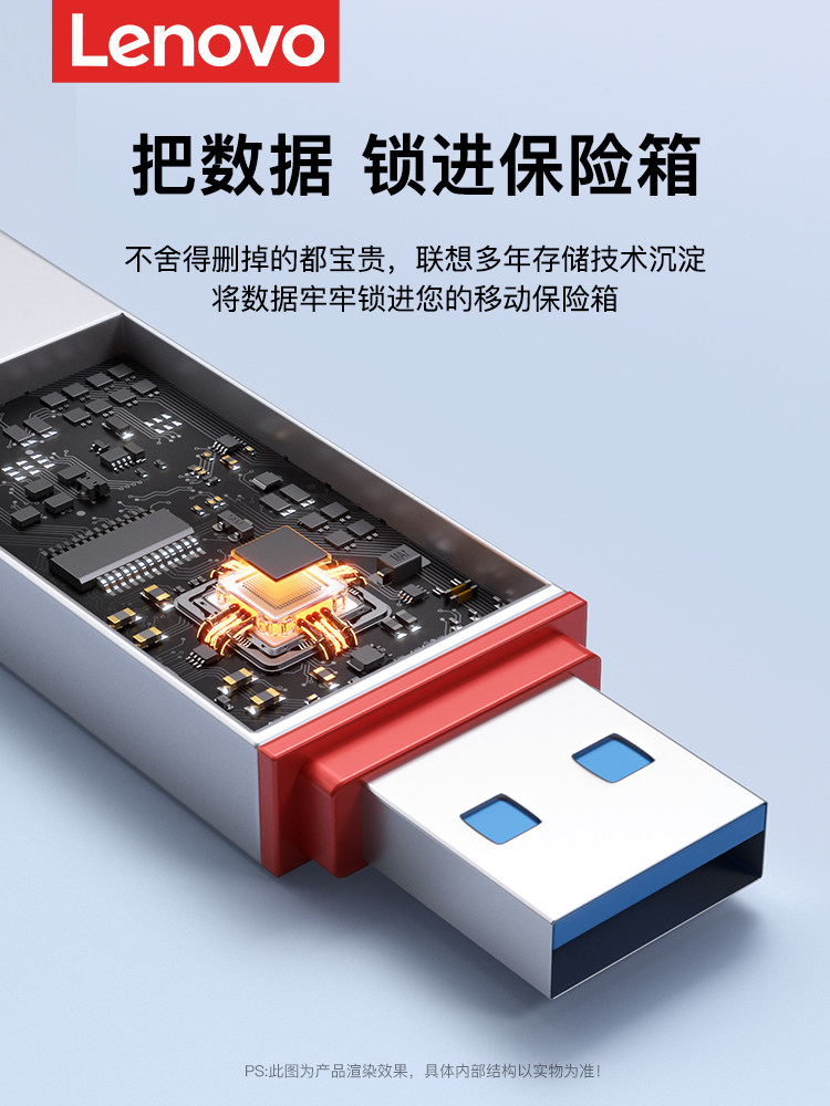 Lenovo 2t Large Capacity 1t Mobile Solid-State USB Flash Drive for Mobile Phones and Computers Dual-Interface High-Speed Thinkplus USB Flash Drive