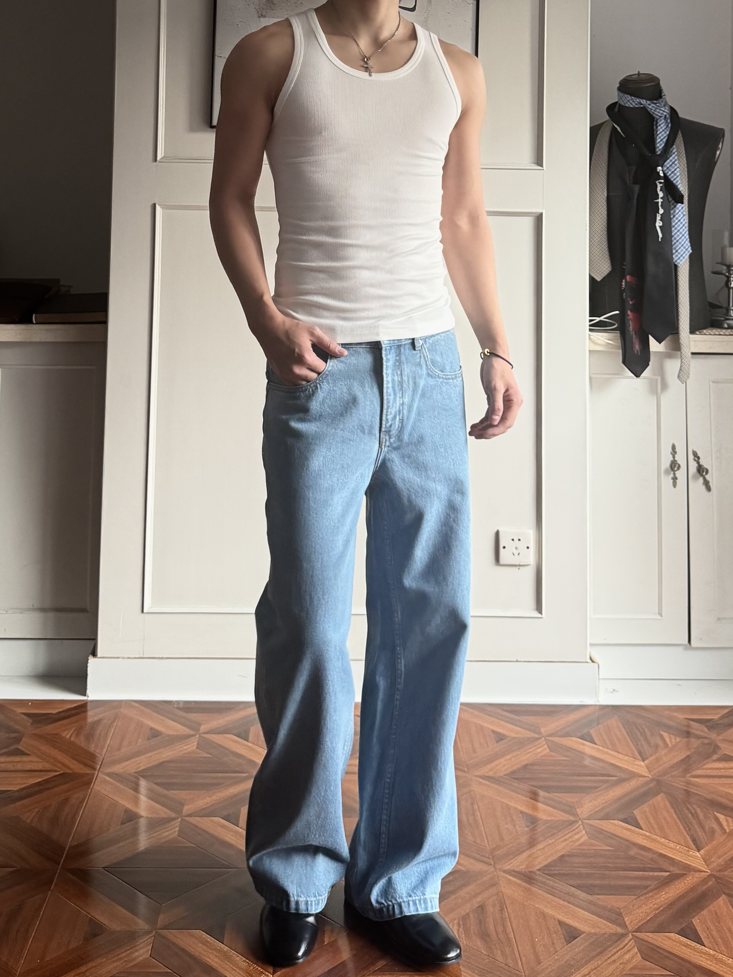 Xanvas A-Line Straight-Leg Light Blue Jeans