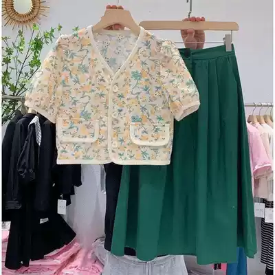 Single set 2021 summer New loose thin wind dress shattered clothes skirt set women