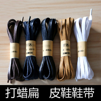 Leather shoe laces for men and women flat martin brown waxed