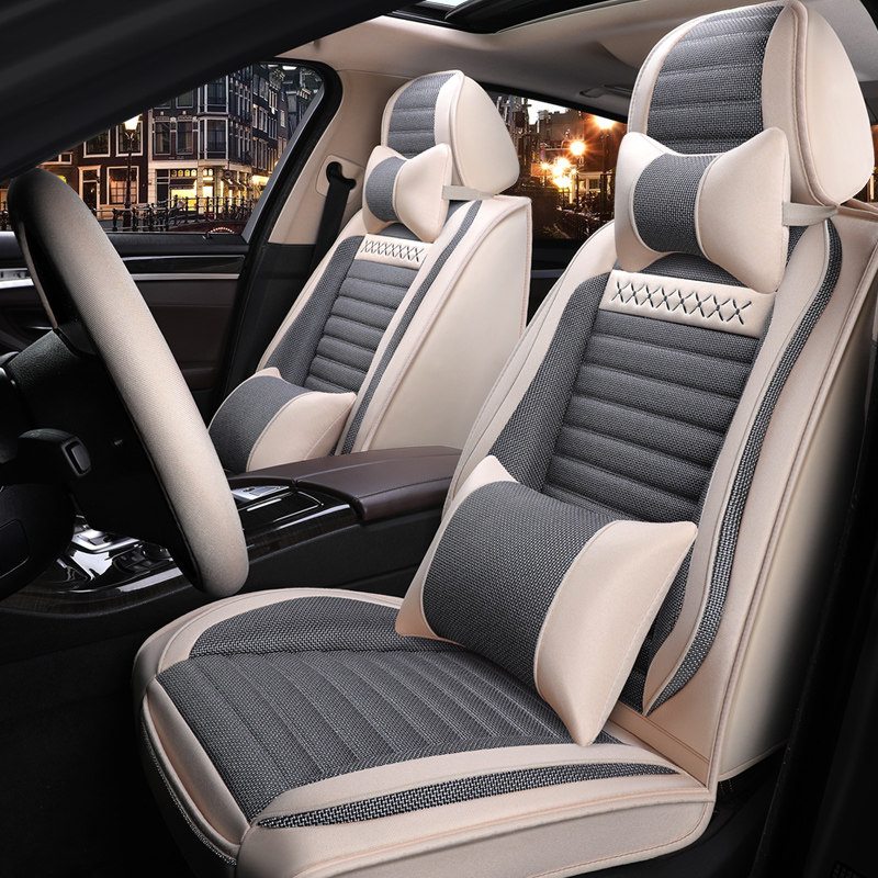 Car seat cushion four seasons universal linen seat cover new seat cover fully surrounded by high-end car special seat cushion seat cover