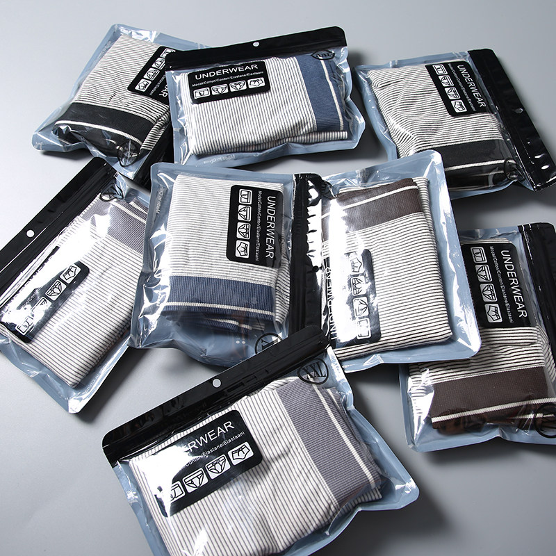 Awei foreign trade striped men's underwear comfortable breathable elastic cotton striped boxer breathable underwear