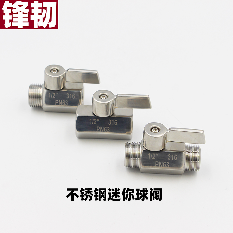 304 stainless steel mini ball valve double inner wire inner and outer silk double outer wire mini high pressure small valve DN10