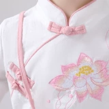 Детское ханьфу, летняя юбка, комплект, ципао, китайский стиль, в западном стиле