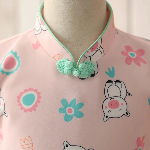 琦芯 Летнее ципао, ханьфу, наряд маленькой принцессы, детский костюм, платье, китайский стиль