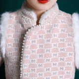 琦芯 Пуховик, детский комплект, ципао, увеличенная толщина, китайский стиль, в западном стиле