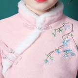 Детское демисезонное ципао, шерстяное ханьфу для девочек, новогодний лонгслив, китайский стиль