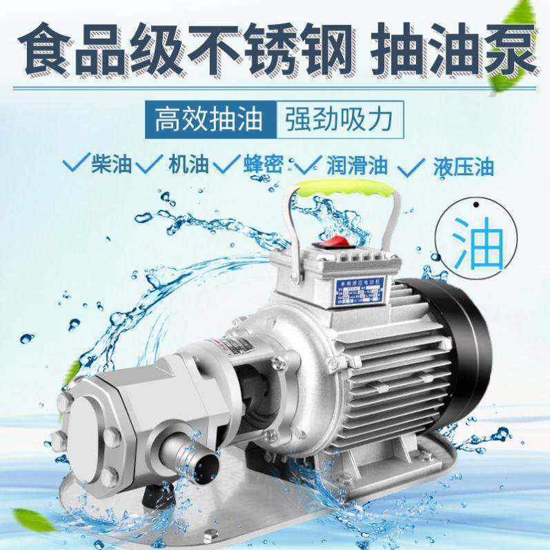 Food grade stainless steel self-priming high viscosity electric oil well pump gear pump industrial grade pure copper motor hydraulic oil