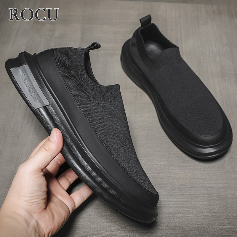 ROCU Men's Shoes Sloth Casual Shoes Outdoor Lefu Shoes Spring Autumn Season Net Face Shoes Men's Board Shoes Breathable Summer Hollowed-out