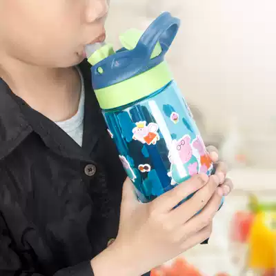 Top Youyou summer children's water cup Female baby kettle Kindergarten drop-proof portable primary school straw cup summer