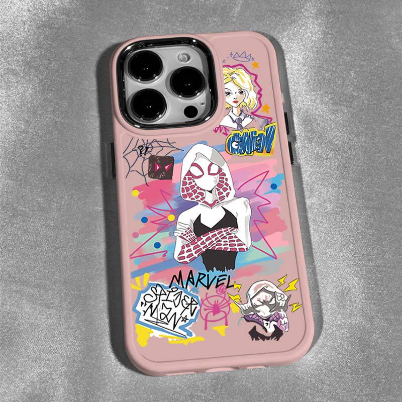 Gwen Spider-Man Apple 17Promax Mobile Phone Case Iphone16/15Pro Cartoon Creative 14Plus Men's and Women's Models 13 Trendy and Cool Stylish 12 Metal Lens 11 Frosted Soft Silicone Protective Case Gwen Spider-Man Apple 17Promax Mobile Phone Case Iphone16/15Pro Cartoon Creative 14Plus Men's and Women's Models 13 Trendy and Cool Stylish 12 Metal Lens 11 Frosted Soft Silicone Protective Case