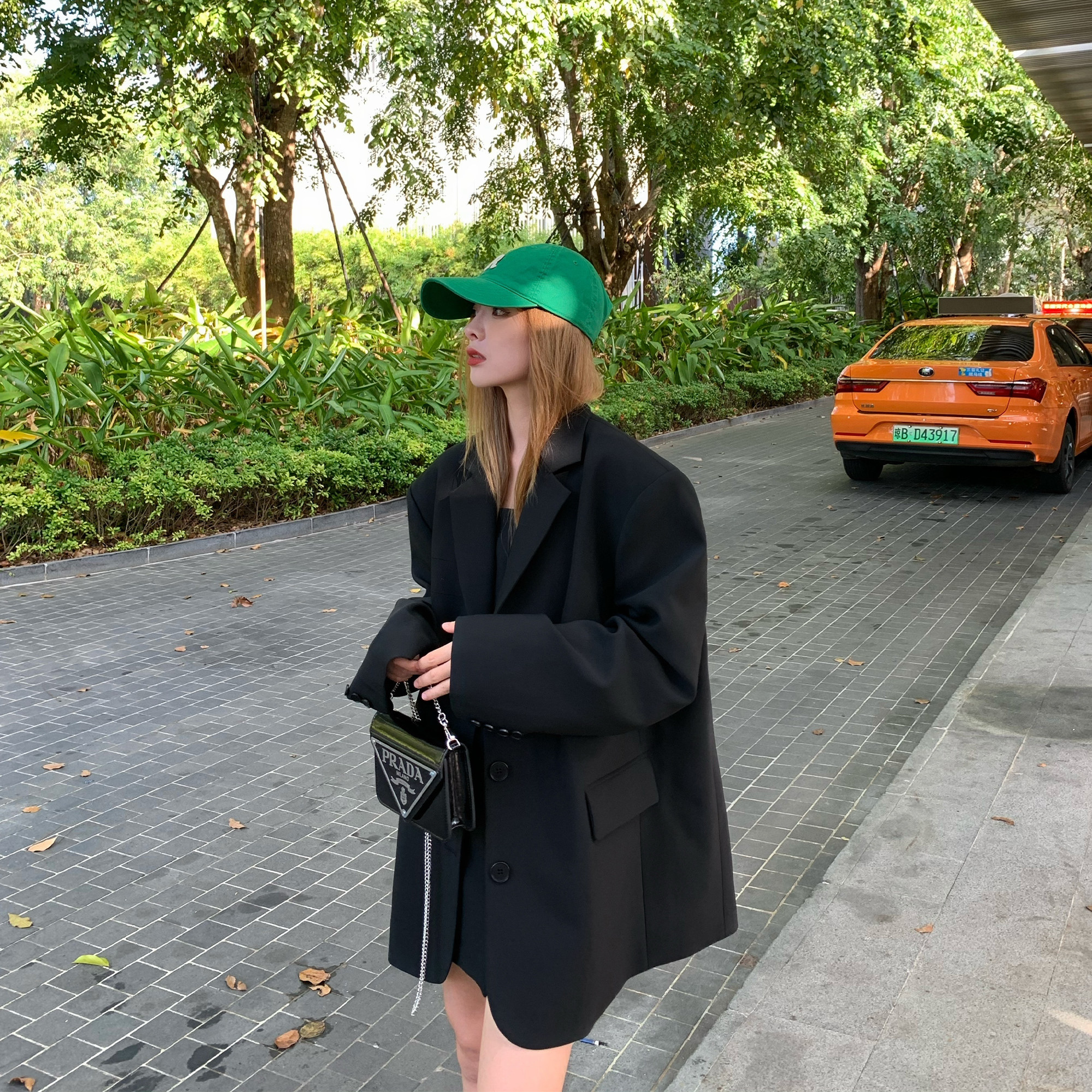 MUJINLU black suit jacket woman little guy 2022 new casual loose flap long sleeve small west suit