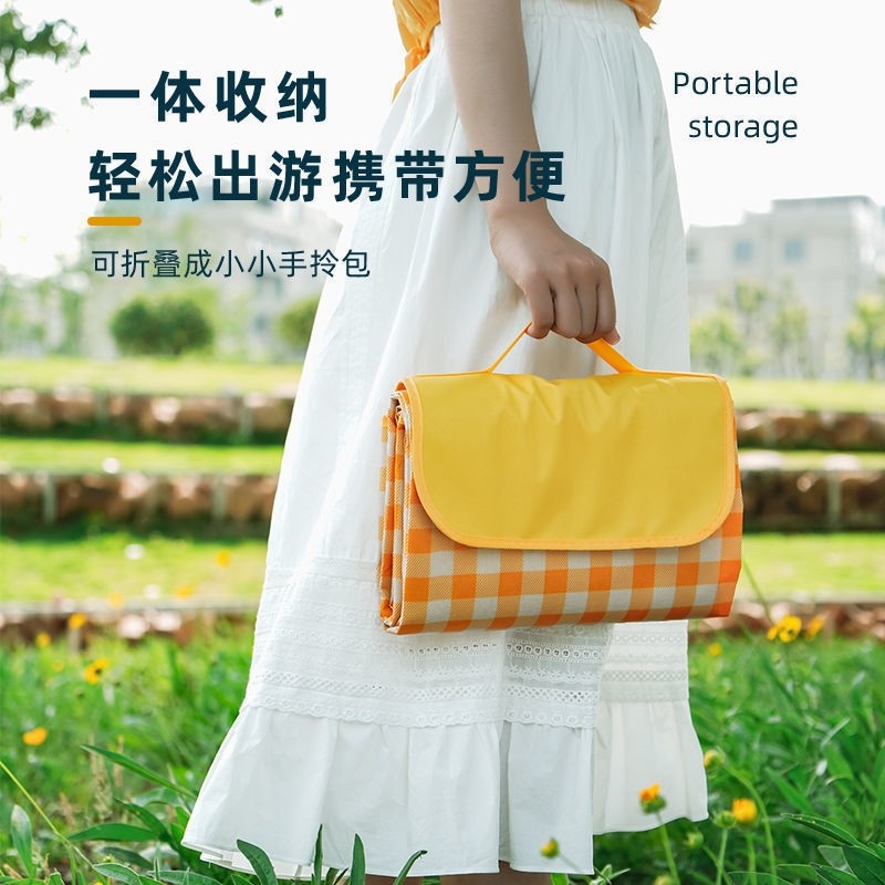 Portable outdoor picnic cloth mat waterproof spring outing mat moisture-proof mat thickening camping outing beach mat sand-proof seaside