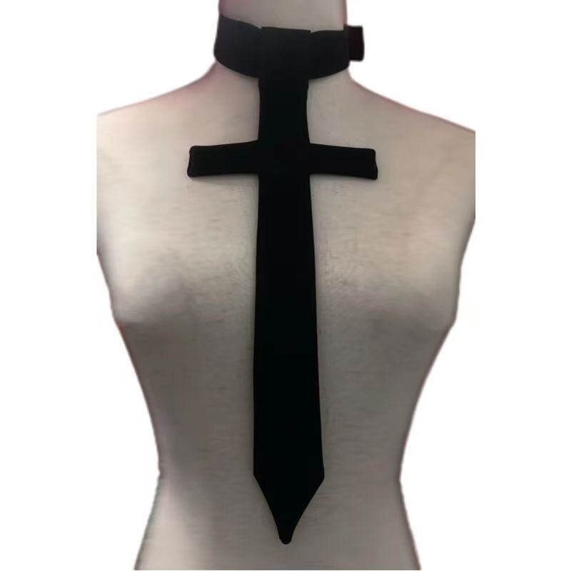 Saints War Original Dark Gothic Cross Tie Collar Accessory