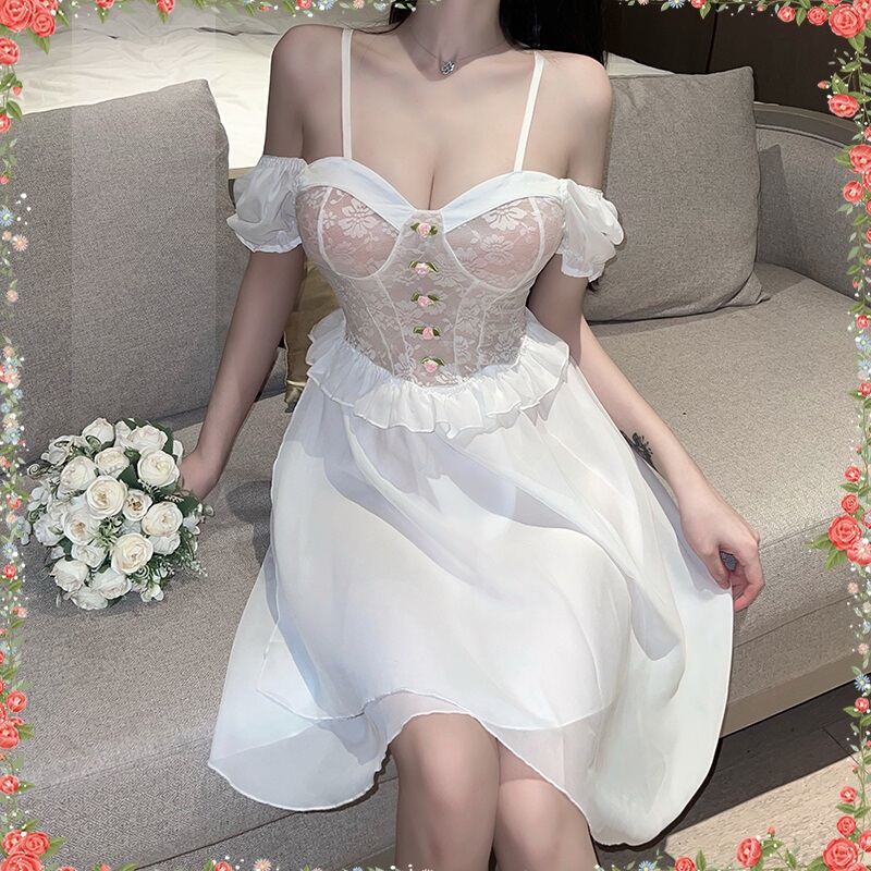 Give You Married~High-End Sexy Wedding Dress, Sexy Bridal Uniform, Seductive See-Through Honeymoon Private Photo Clothes