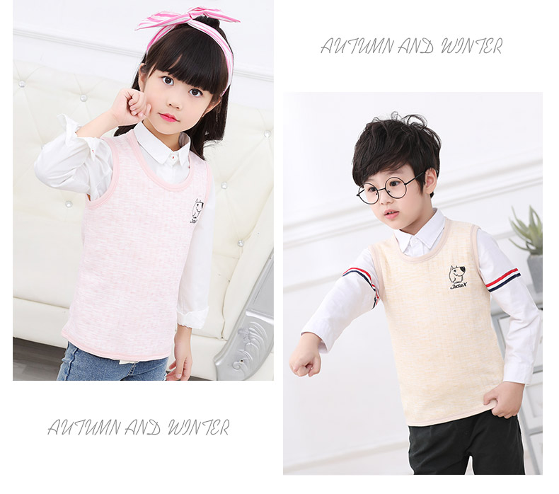 Trẻ em cộng với vest nhung bé trai dày cotton nhiệt đồ lót bé gái vest mùa thu và mùa đông bé chạm đáy áo gile thu đông cho bé trai